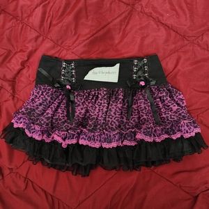 Tripp nyc pink and black leopard skirt